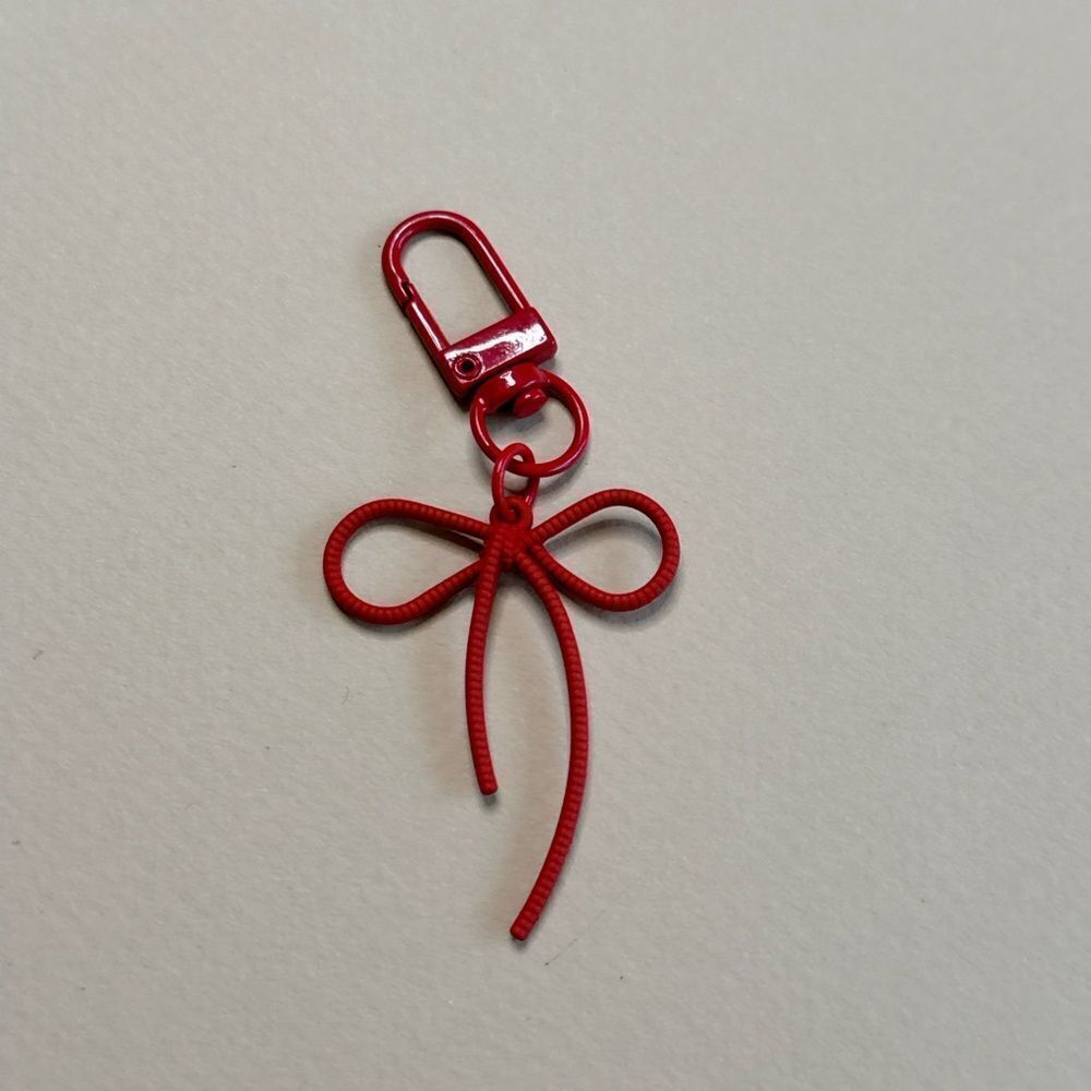 Red Bow Keychain Accessory S1053 - Picture 2 of 3